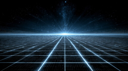 Digital Grid in a Virtual Space with a Beam of Light