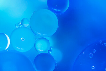 Abstract Blue Bubbles Blurred Background