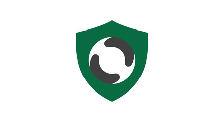 Abstract Shield With A Recycling Symbol, A Modern Design Concept for Protection