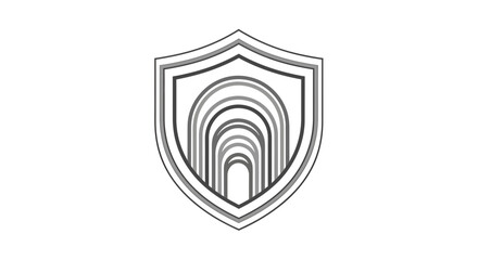 Abstract Shield With Arches Design, Ideal For Logos And Graphic Branding Elements