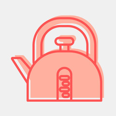 Icon ketle. Coffee shop elements. Icon in two tone style.