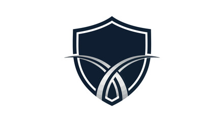 Abstract Shield With Swooshes Logo Design For Business Branding And Protection