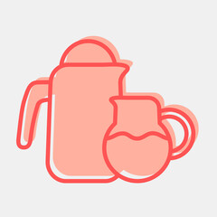 Icon milk and syrup. Coffee shop elements. Icon in two tone style.