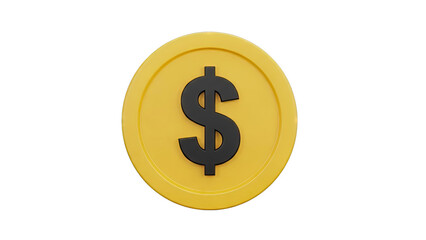 Obraz premium Golden Coin with Dollar Sign