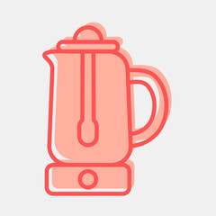 Icon percolator. Coffee shop elements. Icon in two tone style.