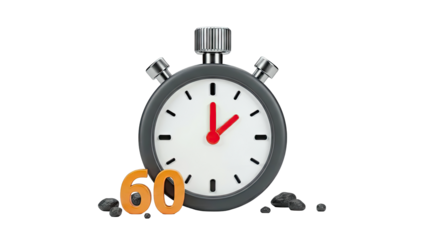 Stopwatch and "60" with Rocks