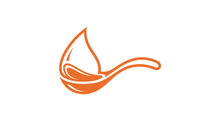 Fototapeta premium Abstract Spoon And Drop Logo Design For Culinary Business And Food Industry
