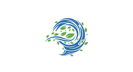 Naklejka premium Abstract Swirling Design Representing Nature, Wind, And Fresh Environmental Elements