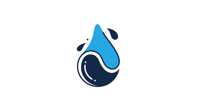 Abstract Water Drop Logo Design Illustrating Purification and Environmental Awareness