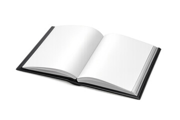 Open book showing blank empty pages, a perfect template for adding custom content, isolated on a transparent background