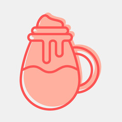 Icon whipped cream coffee. Coffee shop elements. Icon in two tone style.