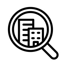 부동산 아웃라인 아이콘. 아파트 검색