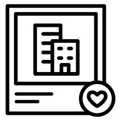 부동산 아웃라인 아이콘. 찜한 아파트