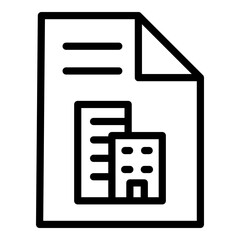 부동산 아웃라인 아이콘. 부동산 계약서