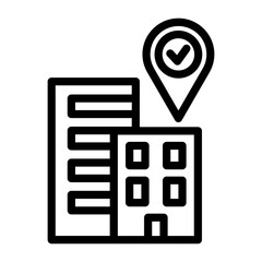 부동산 아웃라인 아이콘. 아파트 비교