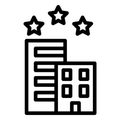 부동산 아웃라인 아이콘. 프리미엄 아파트