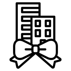 부동산 아웃라인 아이콘. 추천 아파트