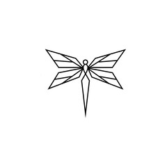 dragonfly logo design with line art concept style