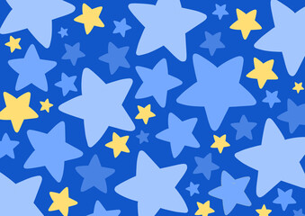 Fototapeta premium seamless star pattern with dark blue background cartoon
