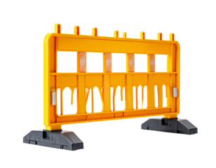 Construction barrier illustration against a transparent background