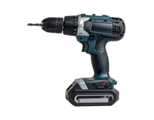Electric drill isolated tool for construction repair or diy projects with transparent background