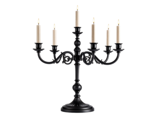 Elegant candelabra isolated on transparent background for various design projects