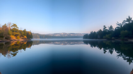 Perfect Reflection on Calm Lake Creating Mindful Silence