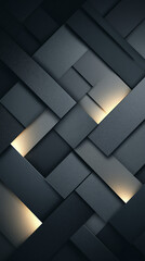 Naklejka premium Elegant Weave: Abstract geometric design showcasing a sophisticated weave of textured rectangular elements, creating a captivating interplay of light and shadow, perfect for a modern.