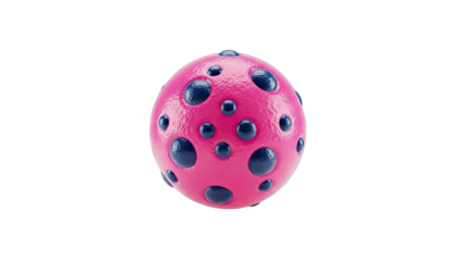 Pink Sphere with Blue Polka Dots