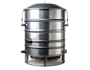 Metal container object with transparent background cylindrical design