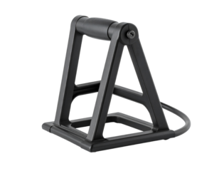 Modern black metallic abstract geometric shape for product presentation