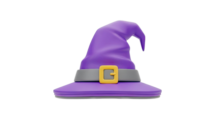Purple Witch Hat with Yellow Buckle