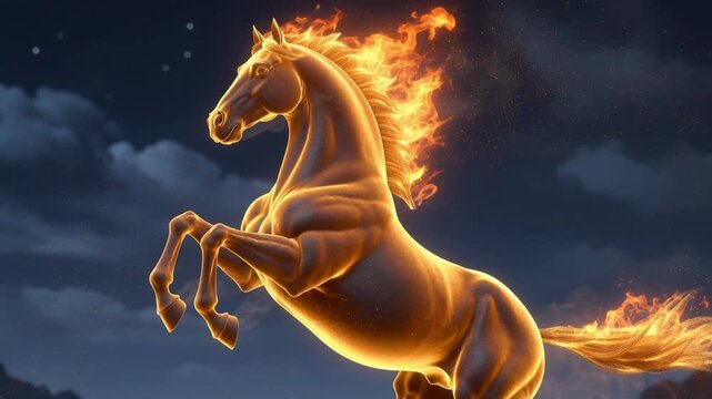 Fire horse animation, Chinese zodiac year of the horse 2026