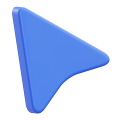 Blue Mouse Cursor Arrow Icon for Web Navigation 3D Illustration