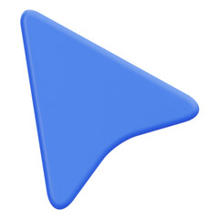 Blue Mouse Cursor Arrow Icon for Web Navigation 3D Illustration