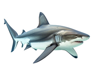 Fototapeta premium Realistic shark illustration with a transparent background for diverse applications