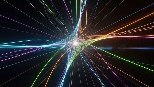 Vibrant Light Beams Radiating from Center.