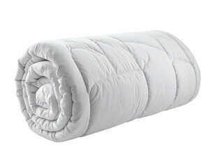 Rolled up white towel isolated on transparent background