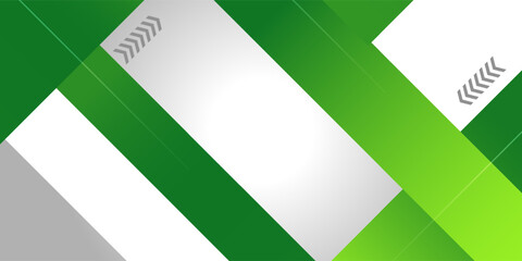 Modern green and white diagonal geometric background with arrow elements, clean corporate abstract design for business,banner, flyer, website header, technology branding, professional marketing layout