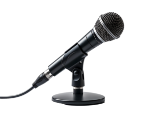 Studio microphone isolated on a transparent background recording equipment concept