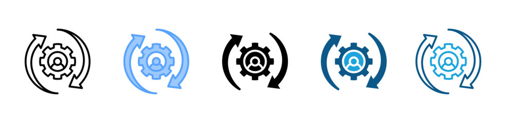 Obraz premium Change Management icon set multiple style collection
