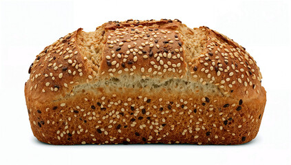 Seeded multigrain bread loaf with golden crust