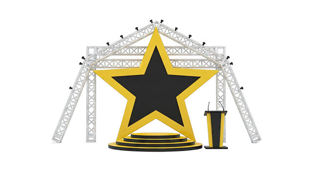 Stage with Large Star and Podium