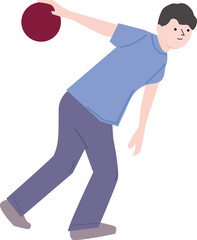 Male Bowling Player in Back Swing Pose &ndash; Sports Action Scene