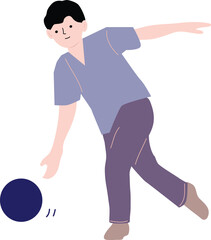 Male Bowling Player Releasing Ball &ndash; Sports Action Scene