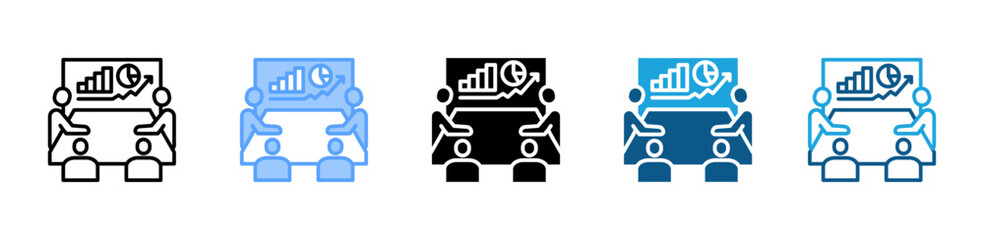 Training & Development icon set multiple style collection