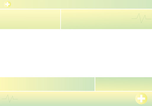 Healthcare Background with Minimalist light green and yellow Gradient Blocks and Medical Cross Symbols, for Wellness Presentations and Medical Designs - Powered by Adobe