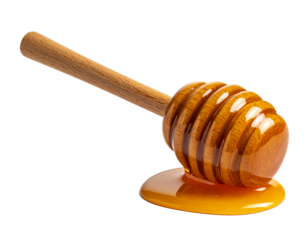 Honey dipper with honey droplets illustration isolated on transparent background
