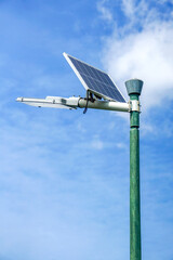 solar energy. solar panels on the sky background. alternative energy.