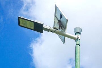 solar energy. solar panels on the sky background. alternative energy.
